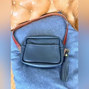 Go forth goods Sarah shoulder bag. 
AK engraved on front side